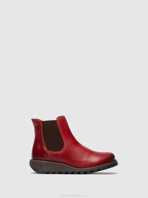 salv vermelho L02L275 botins chelsea Fly London mulheres