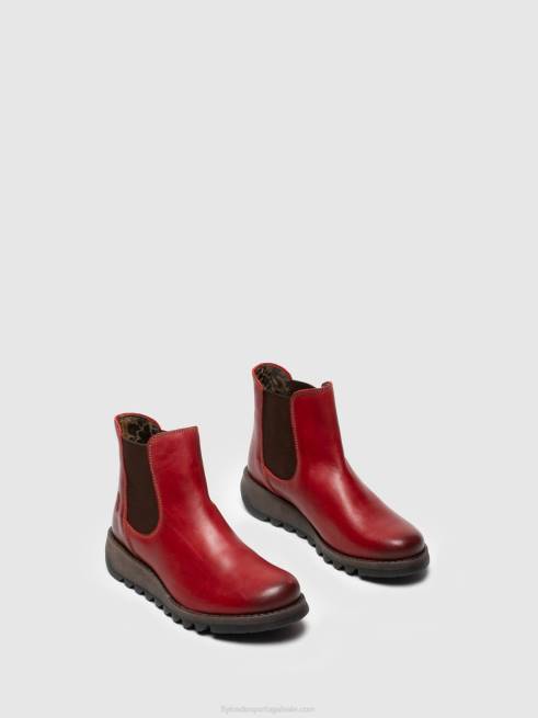 salv vermelho L02L275 botins chelsea Fly London mulheres