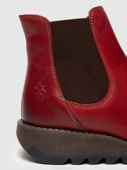 salv vermelho L02L275 botins chelsea Fly London mulheres