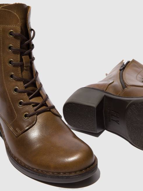 tapete camelo L02L194 botins com cadarço milu044 Fly London mulheres