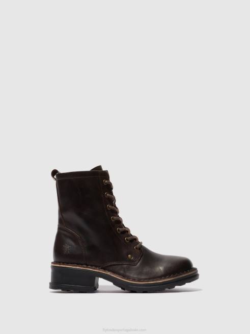 tapete dk. marrom L02L245 botins com cadarço thor035 Fly London mulheres