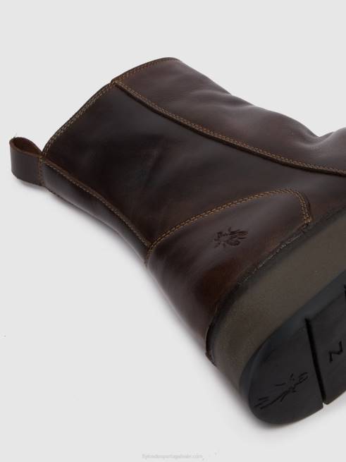 tapete dk. marrom L02L285 botins com fecho de correr reno053 Fly London mulheres