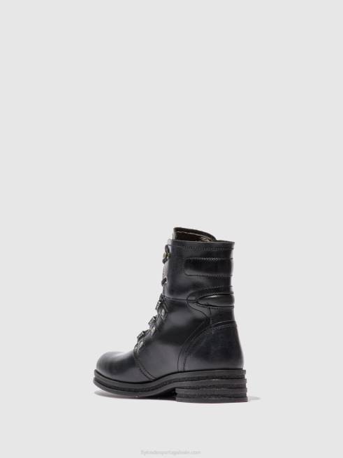 tapete preto L02L197 botins com cadarço knot792 Fly London mulheres