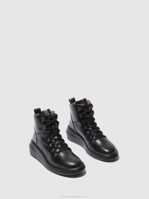 tapete preto L02L205 botim bika501 com cadarço Fly London mulheres