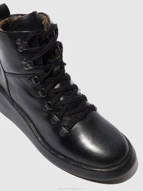 tapete preto L02L205 botim bika501 com cadarço Fly London mulheres