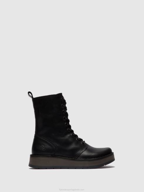 tapete preto L02L250 botim com cadarço rami043 Fly London mulheres