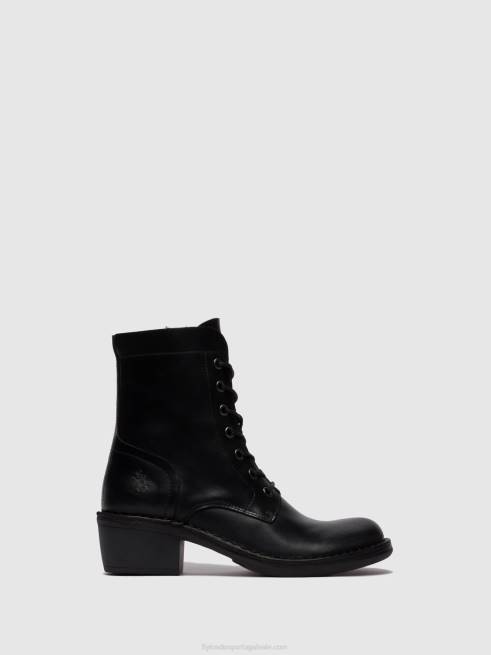 tapete preto L02L252 botins com cadarço milu044 Fly London mulheres