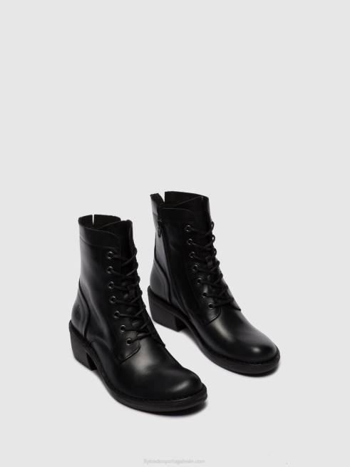 tapete preto L02L252 botins com cadarço milu044 Fly London mulheres
