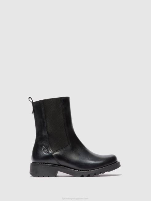 tapete preto (todo preto) L02L220 Botins chelsea rein795 Fly London mulheres