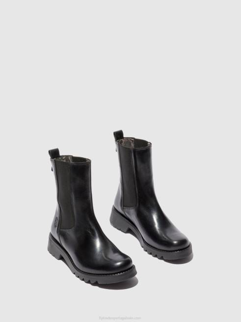 tapete preto (todo preto) L02L220 Botins chelsea rein795 Fly London mulheres