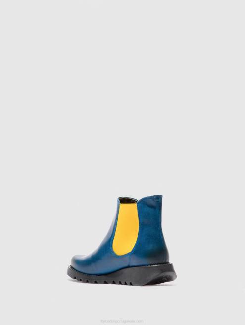 tapete salv azul royal (elástico mostarda) L02L214 botins chelsea Fly London mulheres