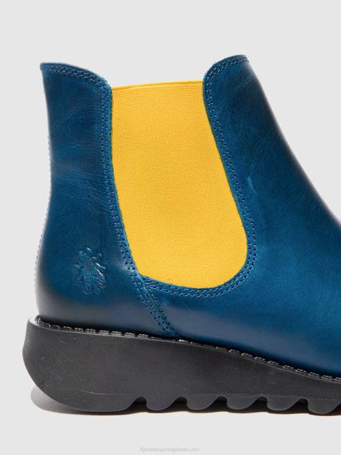 tapete salv azul royal (elástico mostarda) L02L214 botins chelsea Fly London mulheres