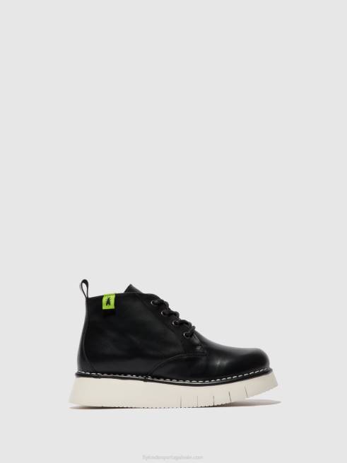 tunder black L02L167 botins com cadarço idda244 Fly London mulheres