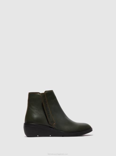 verde escuro L02L43 botins com fecho de correr nula550 Fly London mulheres