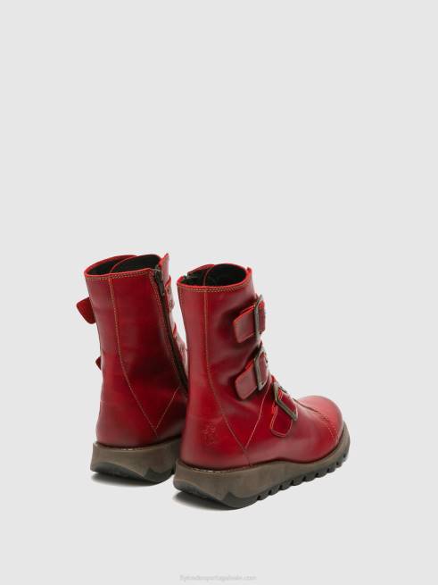vermelho L02L265 botins de fivela sc110 Fly London mulheres