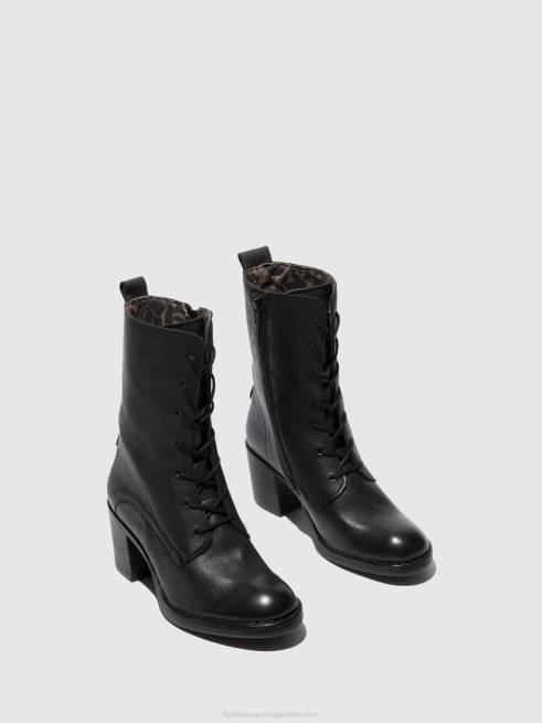verona preto L02L208 botins com cadarço blya070 Fly London mulheres