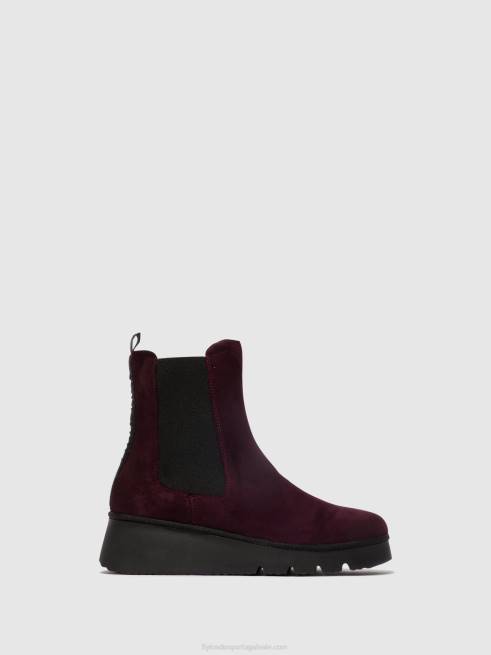 vinho L02L128 Botins chelsea paty405 Fly London mulheres