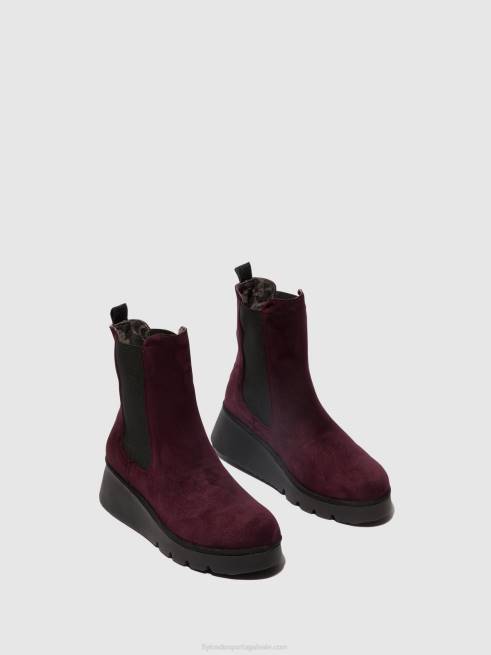 vinho L02L128 Botins chelsea paty405 Fly London mulheres