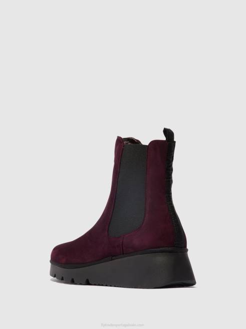 vinho L02L128 Botins chelsea paty405 Fly London mulheres