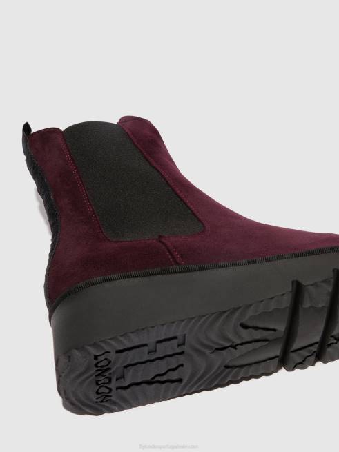 vinho L02L128 Botins chelsea paty405 Fly London mulheres