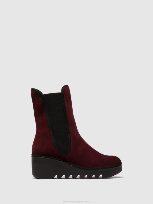 vinho L02L142 bota chelsea byro395 Fly London mulheres