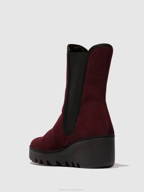 vinho L02L142 bota chelsea byro395 Fly London mulheres