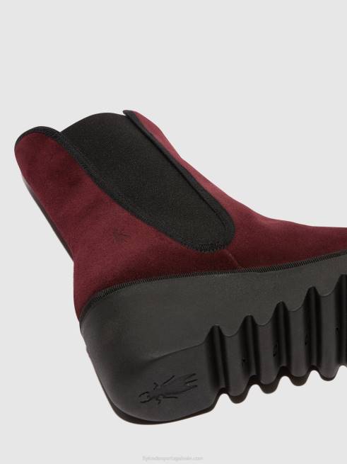 vinho L02L142 bota chelsea byro395 Fly London mulheres