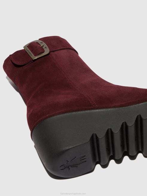 vinho L02L62 botins com fecho de correr bepp396 Fly London mulheres