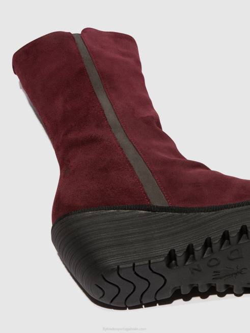 vinho/diesel L02L26 botins com fecho de correr yemy408 Fly London mulheres