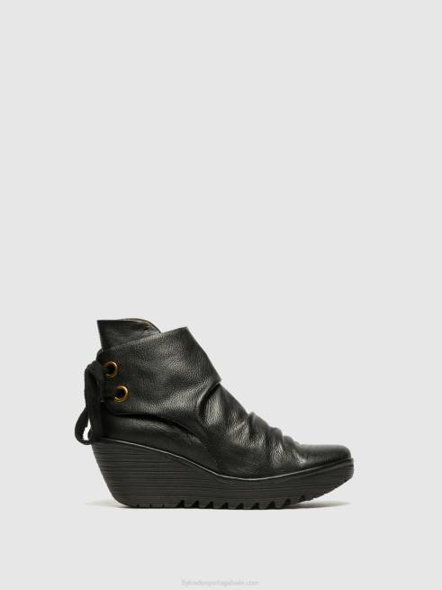 yama preto L02L16 botins de cunha Fly London mulheres