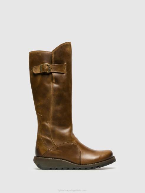 camelo L02L352 botas com zíper mol 2 Fly London mulheres