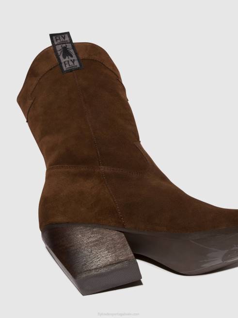 chocolate L02L293 botas com zíper teke906 Fly London mulheres