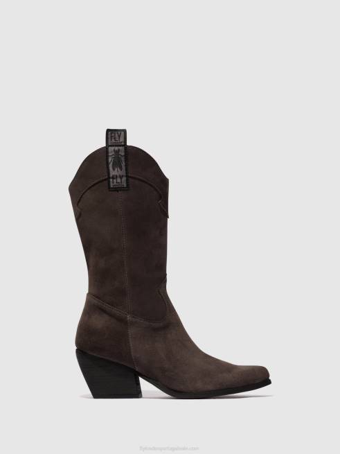 cinza L02L294 botas com zíper teke906 Fly London mulheres