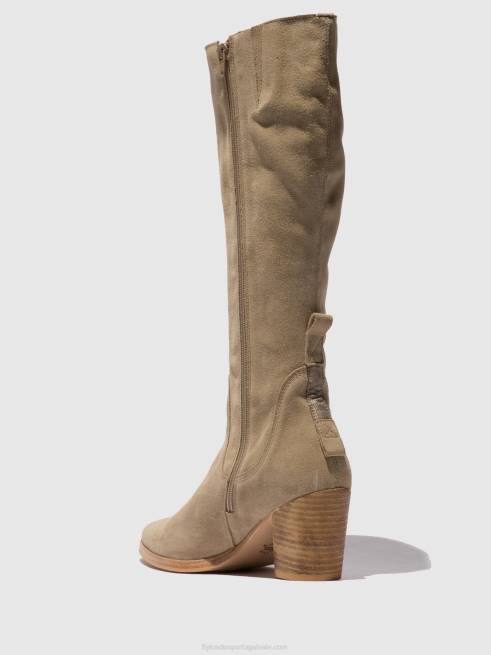 creme de camurça L02L326 botas com zíper ames826 Fly London mulheres