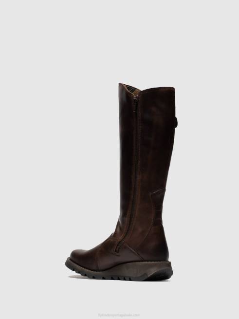 marrom L02L342 botas com zíper mol 2 dk Fly London mulheres