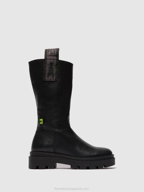 noemi negra L02L310 botas com zíper jalo882 Fly London mulheres