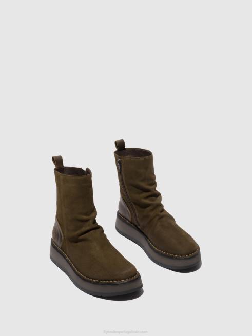 oilsuede/lama de tapete/oliva L02L320 botas com zíper reno053 Fly London mulheres