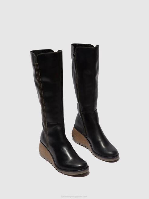 preto L02L287 botas com zíper nary328 Fly London mulheres