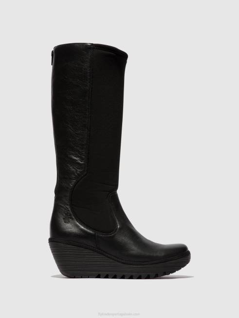 preto L02L295 botas com zíper yoja401 Fly London mulheres