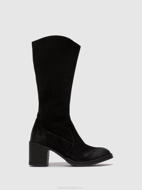 preto L02L304 botas com zíper balo096 Fly London mulheres