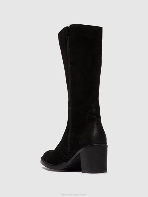 preto L02L304 botas com zíper balo096 Fly London mulheres