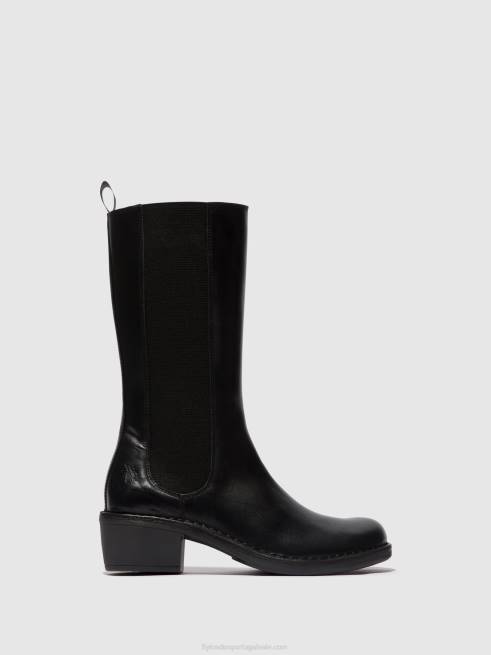 preto L02L307 botas com zíper mada081 Fly London mulheres