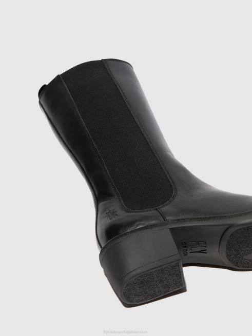 preto L02L307 botas com zíper mada081 Fly London mulheres