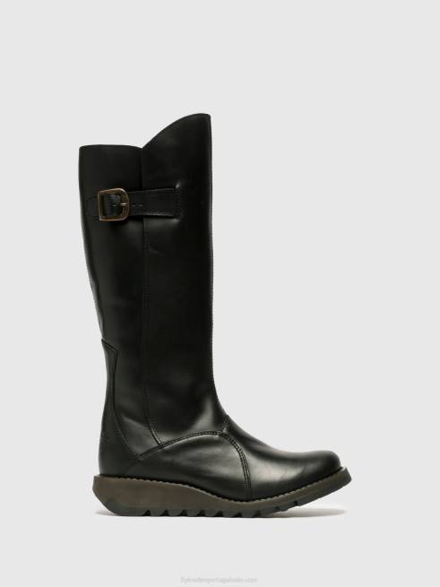 preto L02L353 botas com zíper mol 2 Fly London mulheres