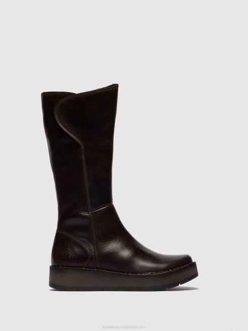 tapete dk. marrom L02L341 botas com zíper rhea042 Fly London mulheres
