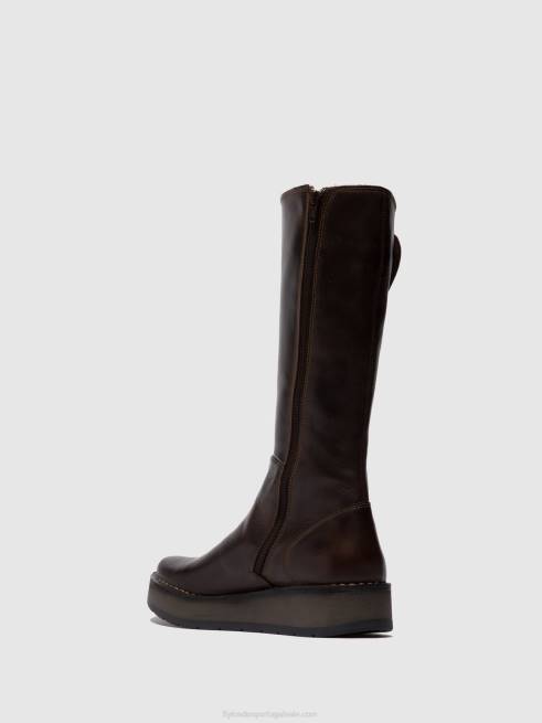 tapete dk. marrom L02L341 botas com zíper rhea042 Fly London mulheres