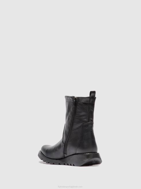 veludo preto (preto) L02L317 bota sauk794 com zíper Fly London mulheres