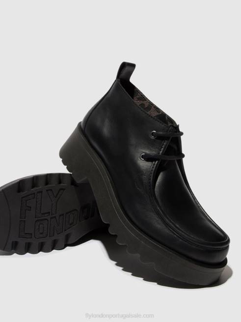 preto L02L680 sapato com cadarço megg90 Fly London mulheres