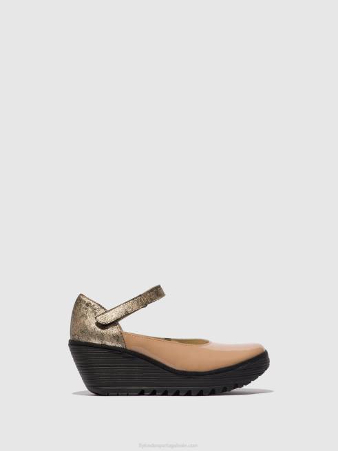 capuccino/champanhe L02L671 sapatos mary jane yawo345 Fly London mulheres