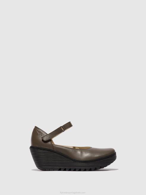 dk. taupe L02L668 sapatos mary jane yawo345 Fly London mulheres
